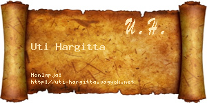 Uti Hargitta névjegykártya